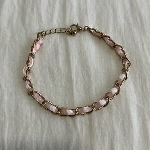 Ribbon laced chain bracelet grunge balletcore